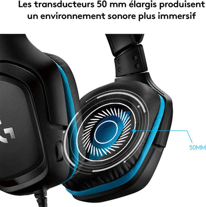 Logitech G432 Casque Gamer Filaire, Son 7.1 Surround