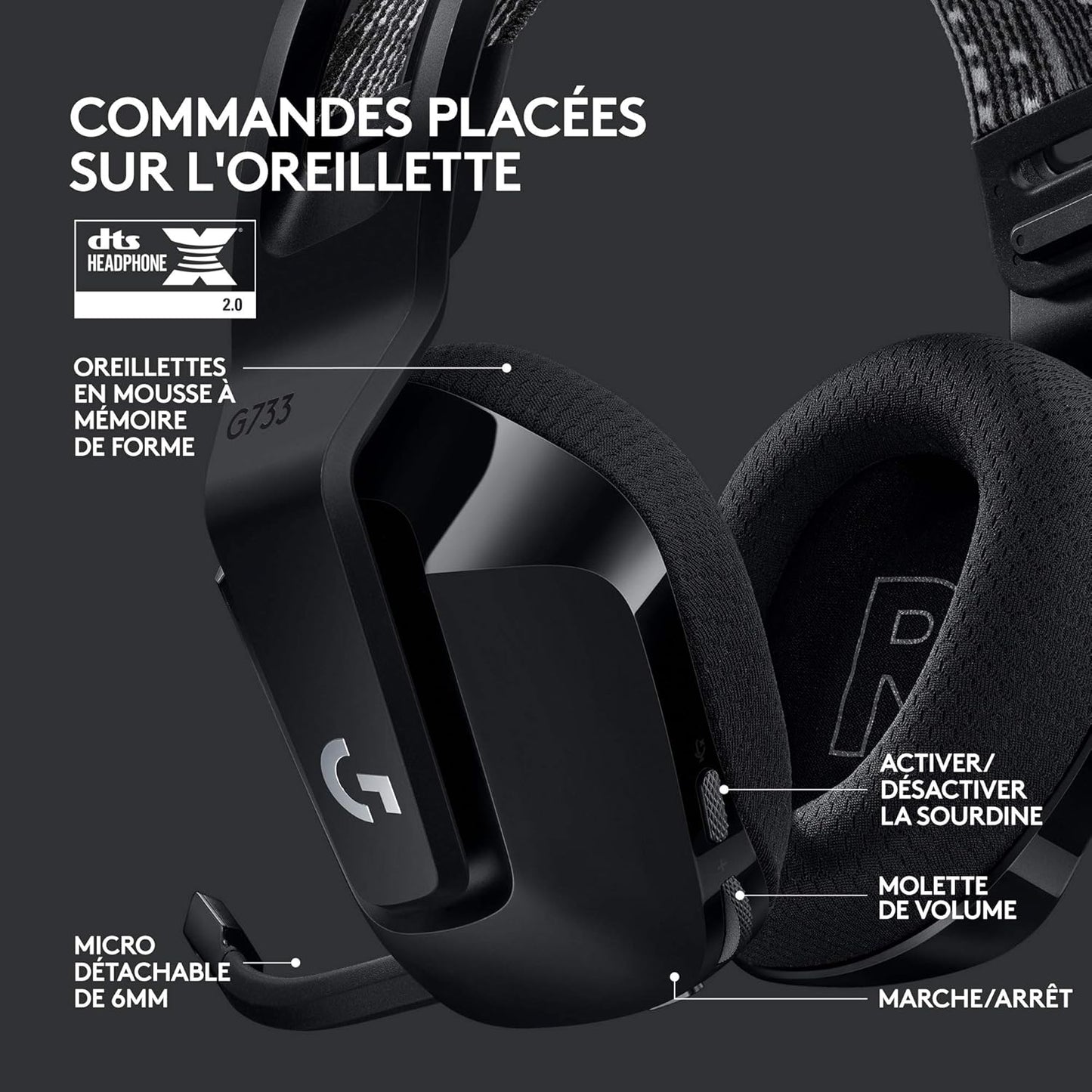 Logitech G733 Casque Gamer Sans Fil LIGHTSPEED